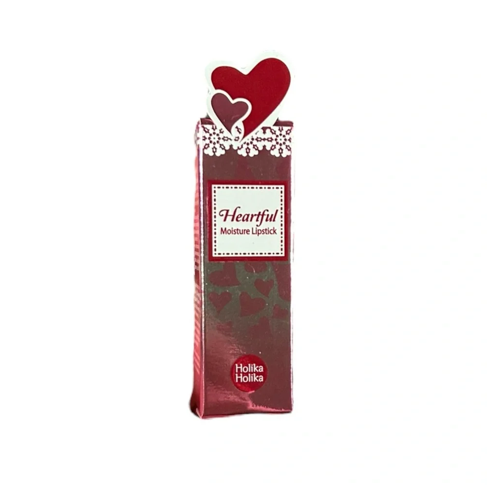 Holika Holika Heartful Moisture Heart Shaped Lipstick in Kissing Red Discont NIB